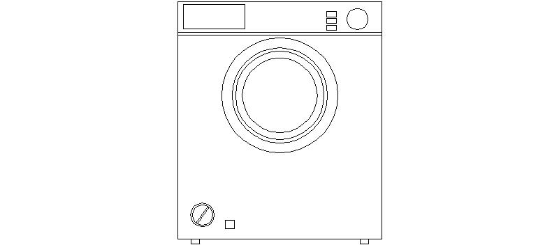 Máquina de lavar roupa, vista de elevação