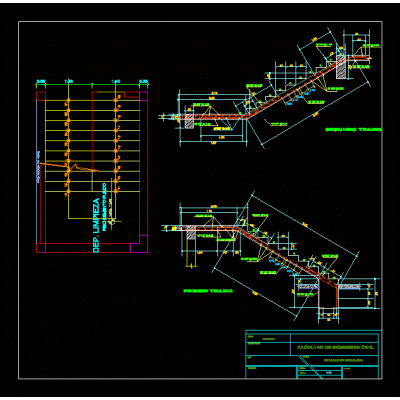 Escalera 2d y corte