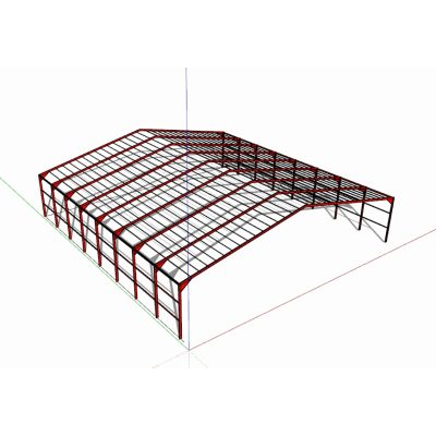 Nave en Sketchup 2023 Columnas y Vigas Metalicas