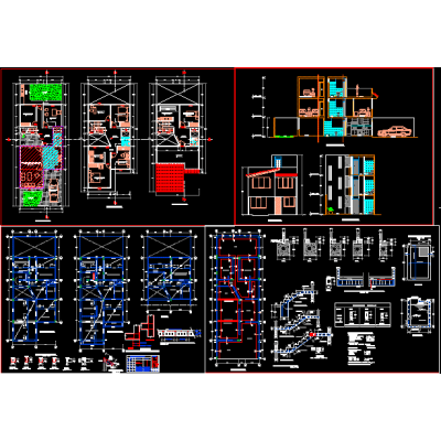 Housing plan-sections-structures