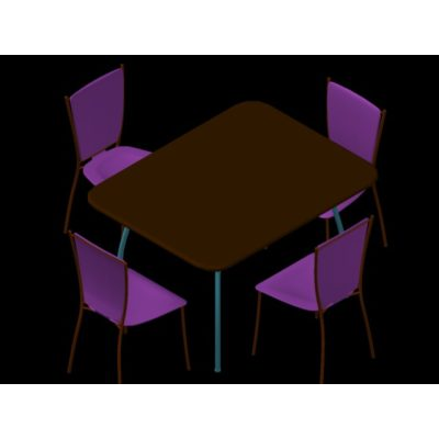 3d table and chairs