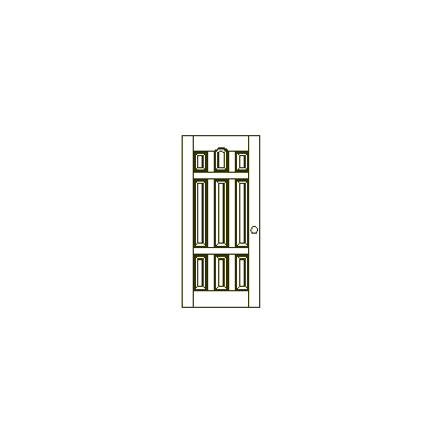 Elegante Puerta de Madera con 9 Paneles