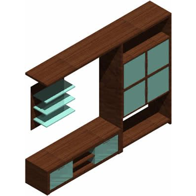 3d tv cabinet with applied materials