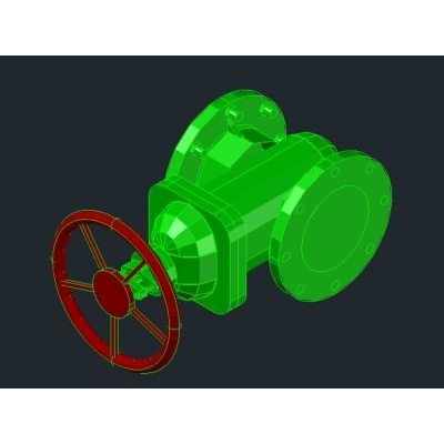 Valvula de 8 de diam. en 3d