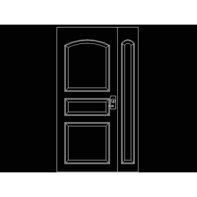 Plano de puerta alzada de dos metros