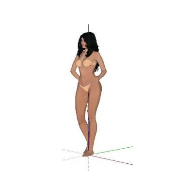 Mujer 3d en traje de bano