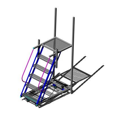 Escalera metalica movil 3d