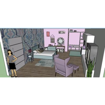 Dormitorio 3d skp