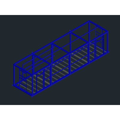 Estructura mecanica de un shelter 3d