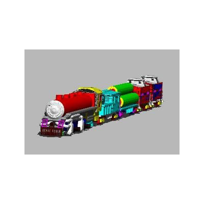 Modelo 3D de Tren Colorido