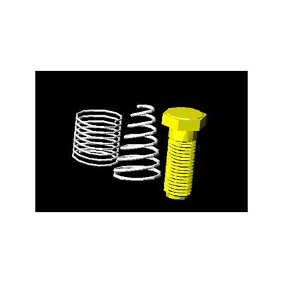 Resorte y tornillo 3d