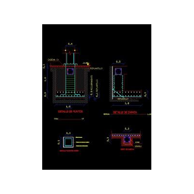 Zapata aislada en l - autocad