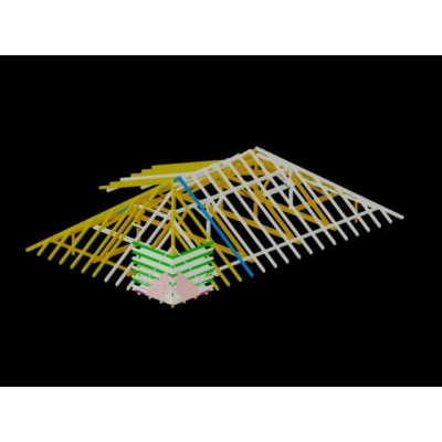 Axonometrica techo de madera 3d