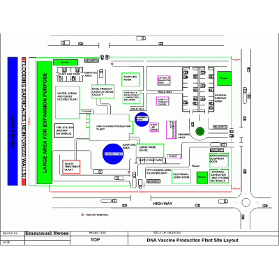 Vacunas de adn site layout diseno sitio de produccion de vacunas de adn. diagrama que muestra todas las instalaciones necesarias. incluye la planta de produccion, los trabajadores de las instalaciones de alojamiento, centros de investigacion, etc doc