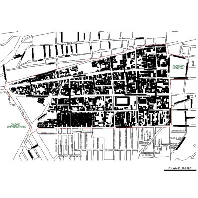 Diseno Urbano: Ciudad Universitaria en Plano Base