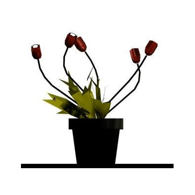 Flores en maceta 3d