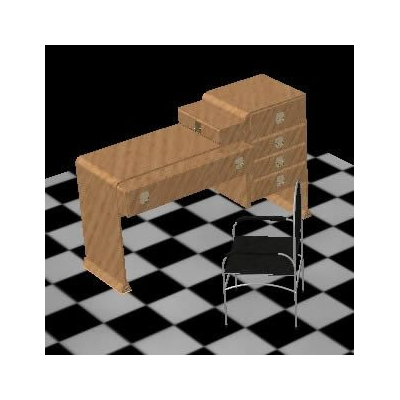 Escritorio con silla 3d
