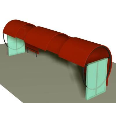 Paradero de buses 3d max