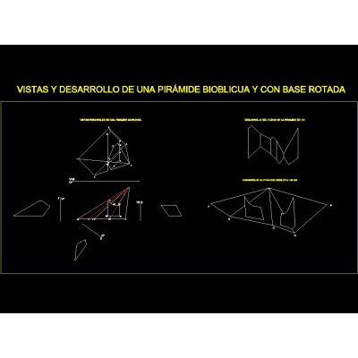 Desarrollo de una piramide hueca inclinada en dos ejes