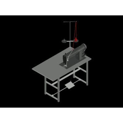 Máquina de coser en 3d