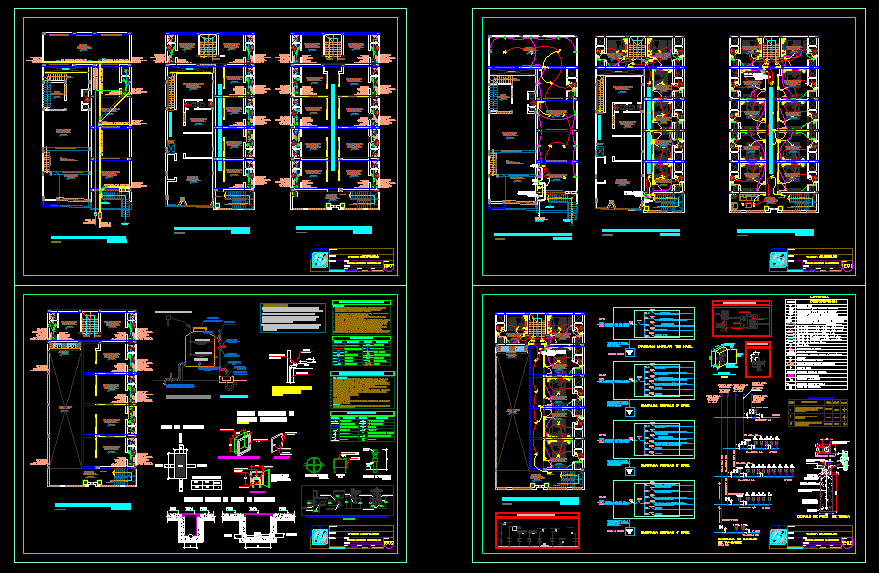 Instalaciones Electricas Y Sanitarias En DWG | Librería CAD