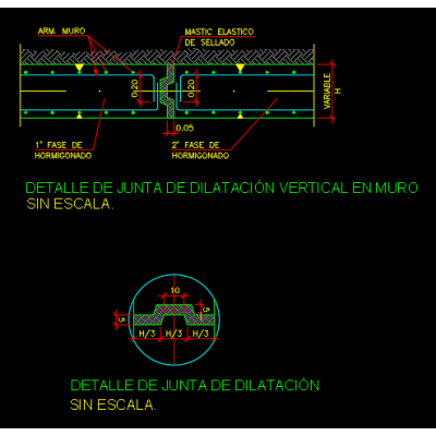 Detalle de junta de muro