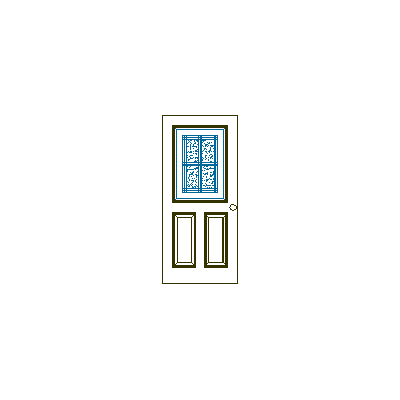 Puertas con vitrales - con visillo y tableros