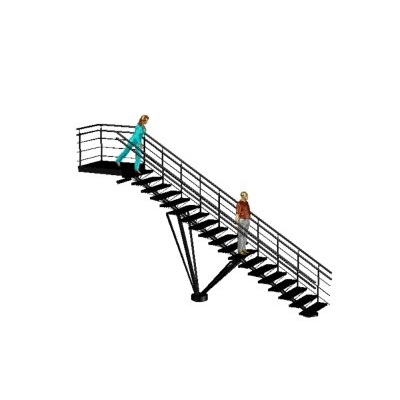 Escalera metalica de un tramo 3d