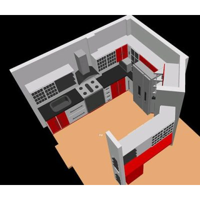 Cocina integral 3d