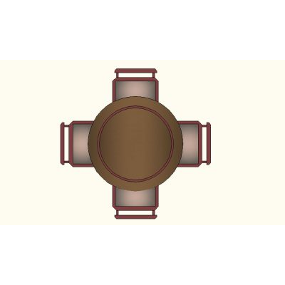 Mesa Circular para Cuatro