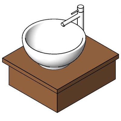 Lavabo sobre mesa colgada