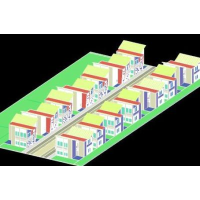 Conjunto de viviendas 3d
