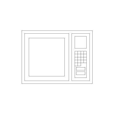 Horno Microondas Visto En Alzado Frontal, Mod. 02