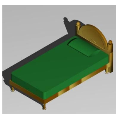 Cama individual 3d