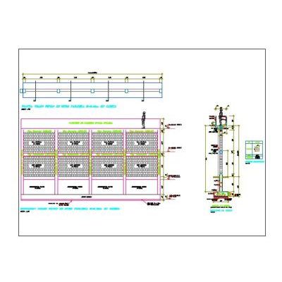 Plano estructural de un muro de guardiania de una prision