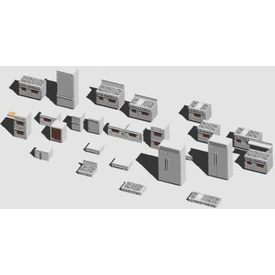 Plantilla de equipamiento para cocina 3d