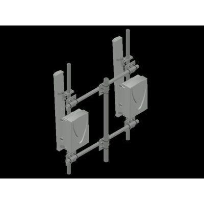 Antenas sobre soportes en 3d.