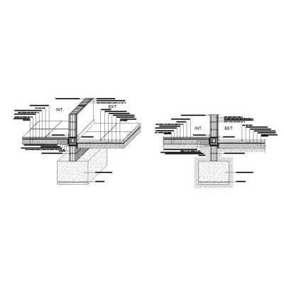 Muro de bloque ceramico - autocad