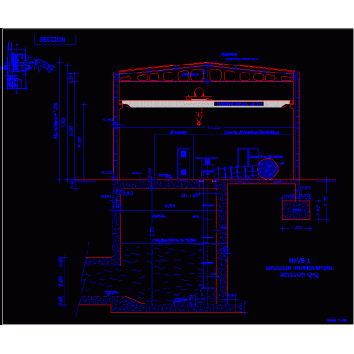 Seccion nave - impulsion - puente grua