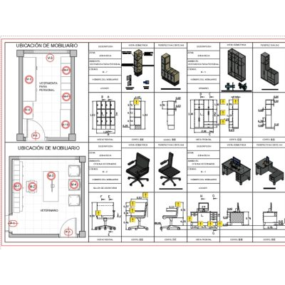 Mobiliario 3D para Oficinas y Vestuarios