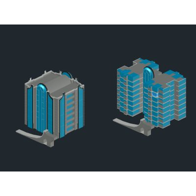 Torre Residencial Moderna 3D
