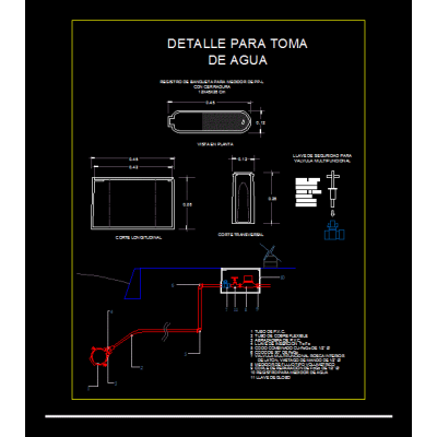 Detalle de toma de agua