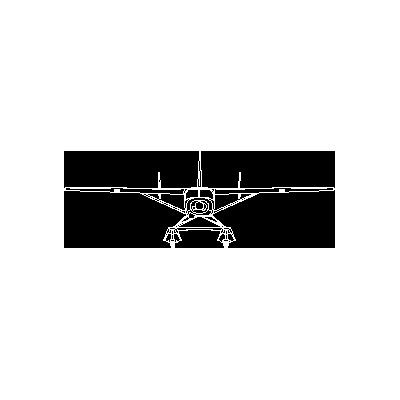 Vista frontal de avión