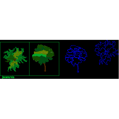 Arbol - vista superior - alzado