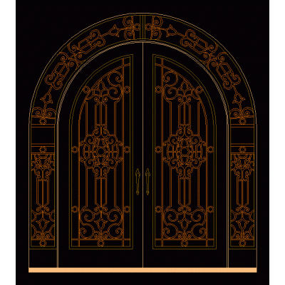 Puerta Doble Ornamental Arqueada