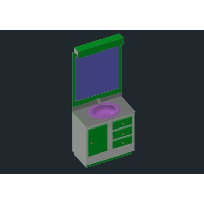 Mueble de Bano Compacto 3D