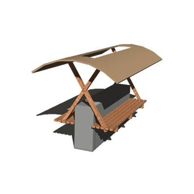 Espera de colectivos - en 3d con materiales aplicados