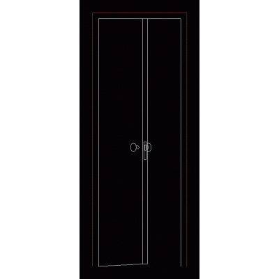 Puerta de 70cm de ancho; vista desde atras