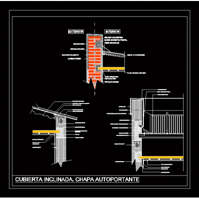 Cubierta inclinada. chapa autoportante