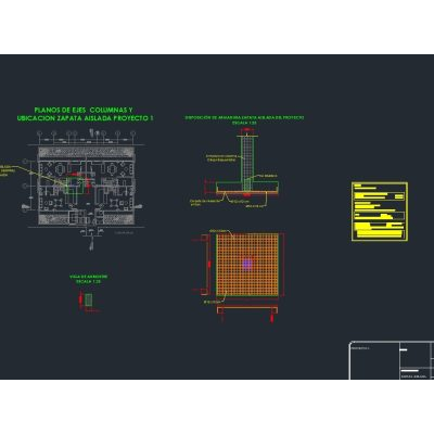 Zapata aislada - autocad